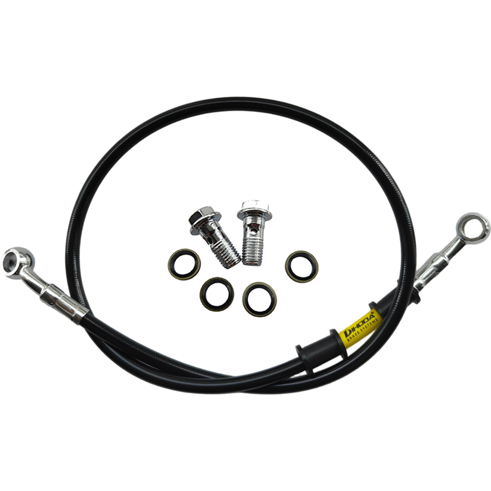28°-28° Black Braided Stainles - Brake Line Motorcycle recension och pris