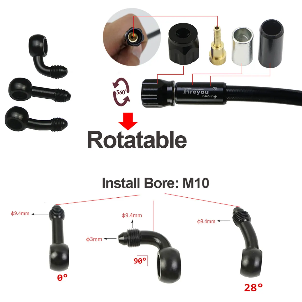 AN3 Braided Brake Hose Motorcy - Brake Line Motorcycle recension och pris