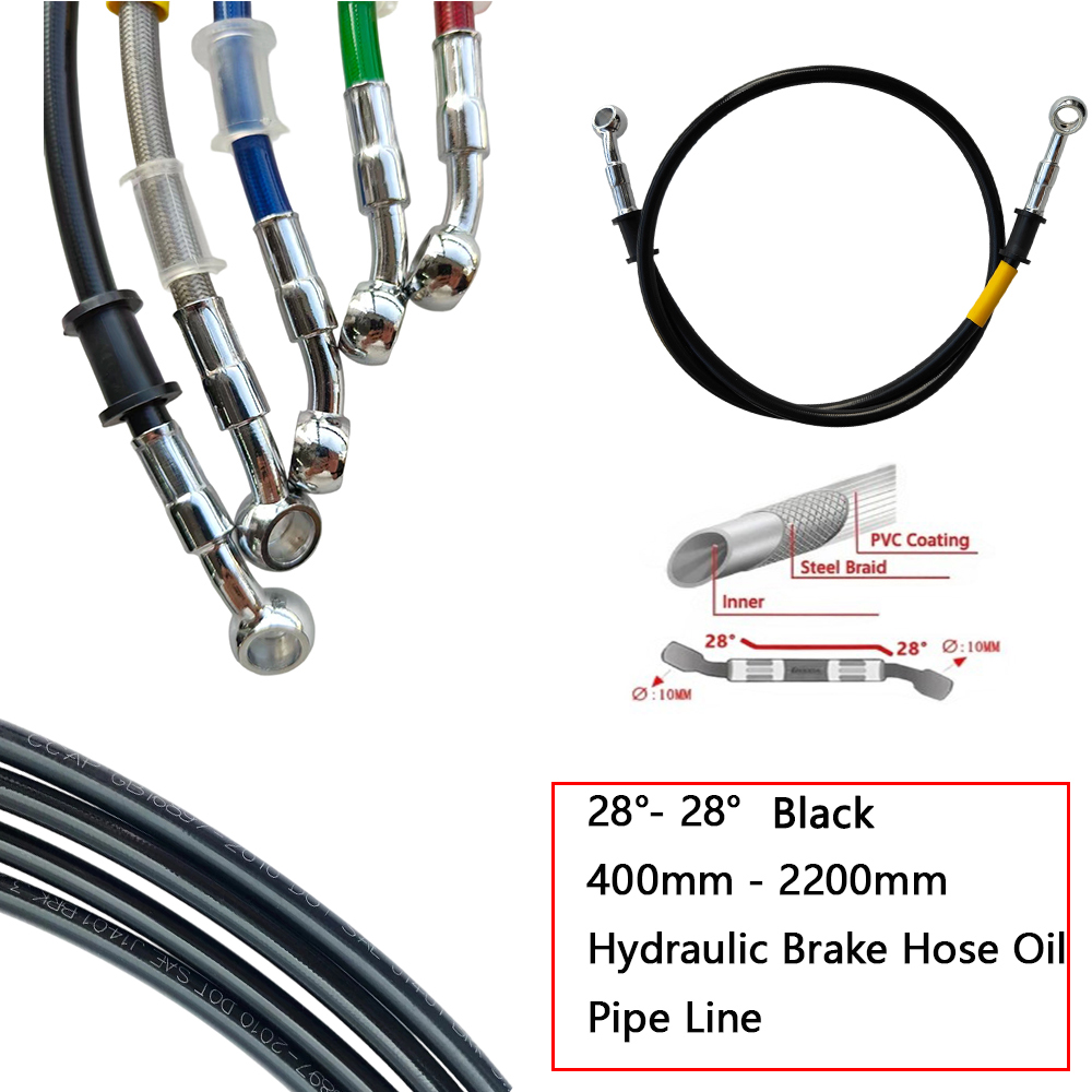 28°-28° Black Braided Hydrauli - Brake Line Motorcycle recension och pris
